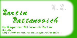 martin mattanovich business card